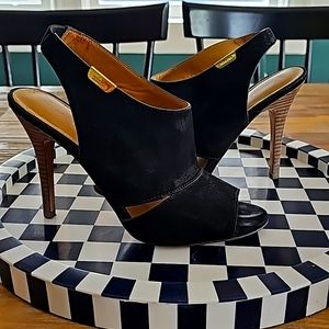 Used Coach Black Suede Heels - Size 6.5 Women's
